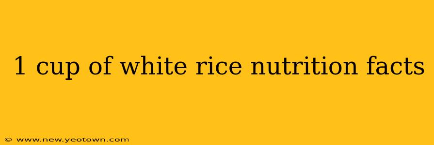 1 cup of white rice nutrition facts
