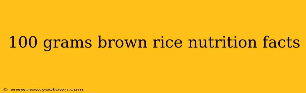 100 grams brown rice nutrition facts