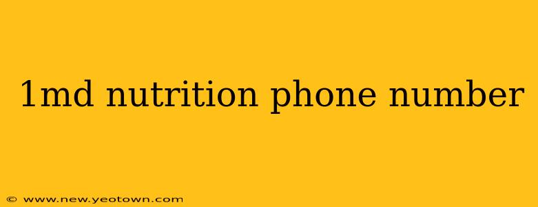 1md nutrition phone number