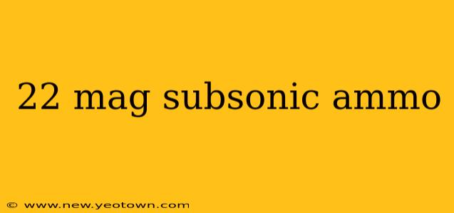 22 mag subsonic ammo