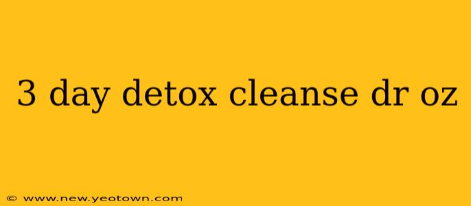 3 day detox cleanse dr oz