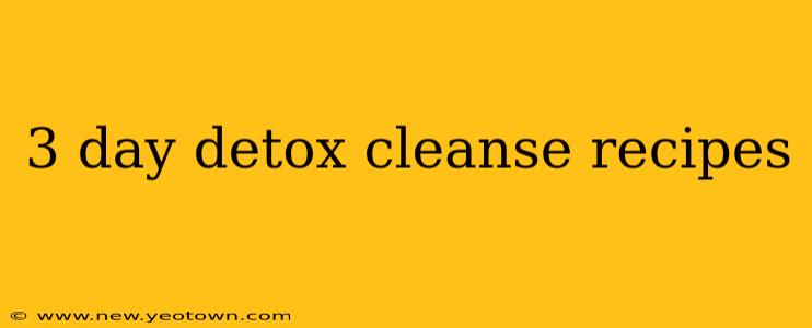 3 day detox cleanse recipes