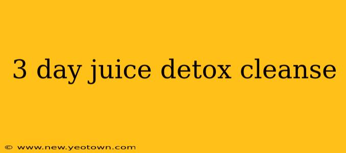 3 day juice detox cleanse