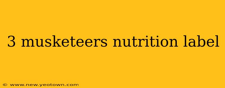 3 musketeers nutrition label
