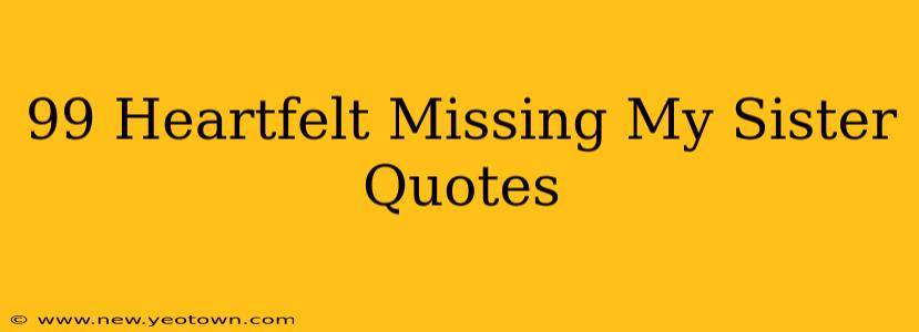99 Heartfelt Missing My Sister Quotes