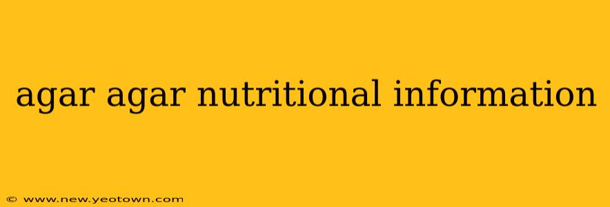 agar agar nutritional information