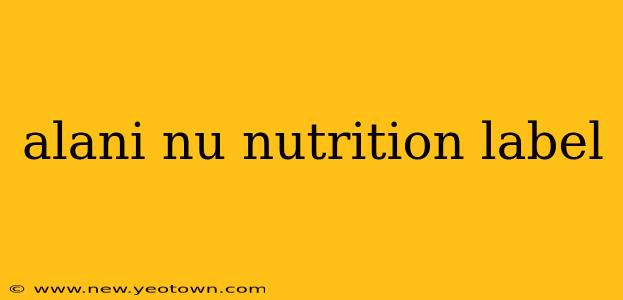 alani nu nutrition label