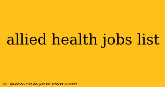 allied health jobs list