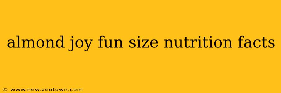 almond joy fun size nutrition facts
