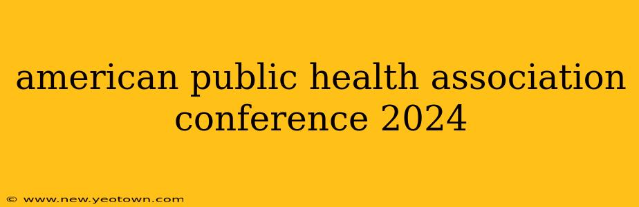 american public health association conference 2024