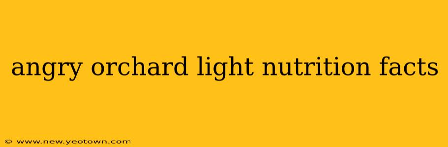 angry orchard light nutrition facts