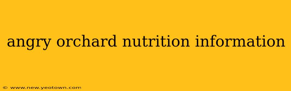 angry orchard nutrition information