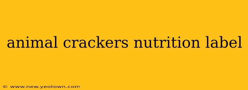 animal crackers nutrition label
