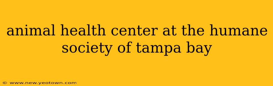 animal health center at the humane society of tampa bay