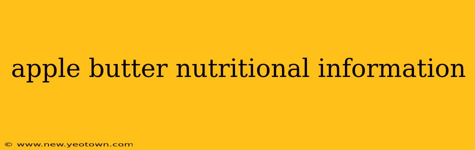 apple butter nutritional information