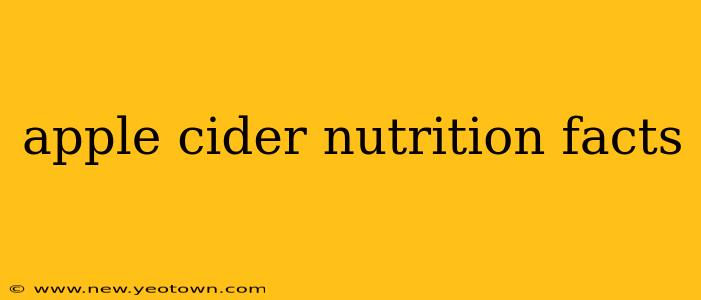 apple cider nutrition facts