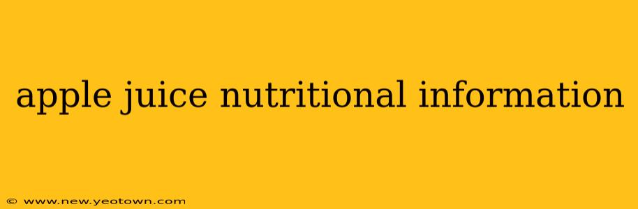 apple juice nutritional information