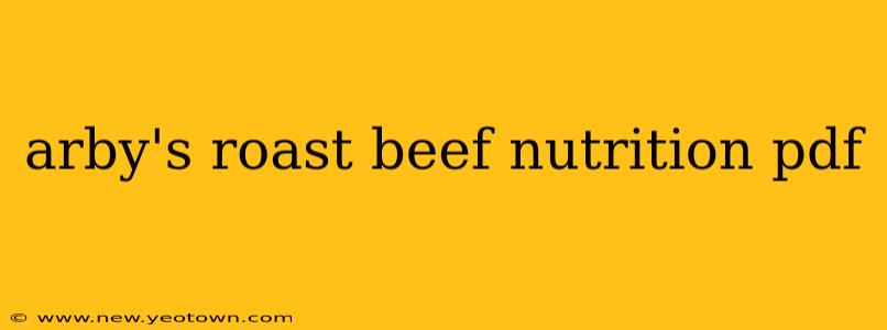 arby's roast beef nutrition pdf