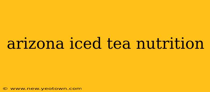 arizona iced tea nutrition