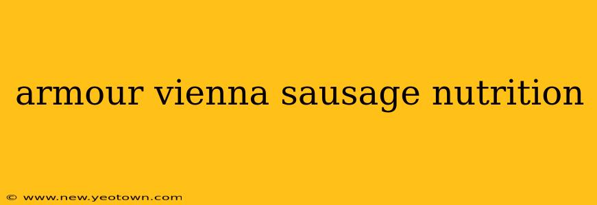 armour vienna sausage nutrition