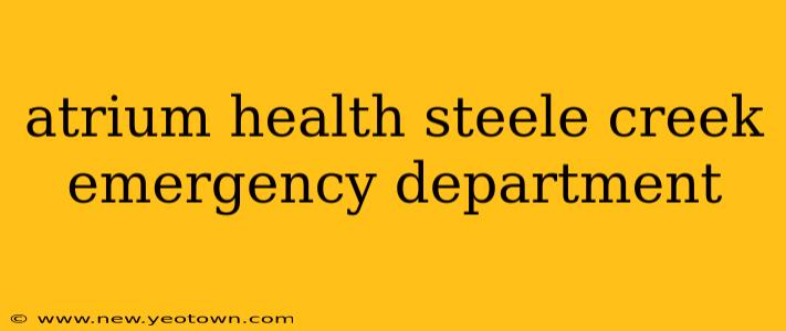 atrium health steele creek emergency department