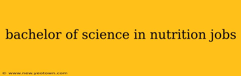 bachelor of science in nutrition jobs