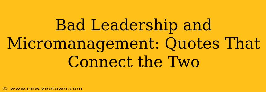 Bad Leadership and Micromanagement: Quotes That Connect the Two