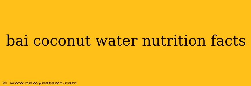 bai coconut water nutrition facts