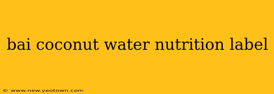bai coconut water nutrition label