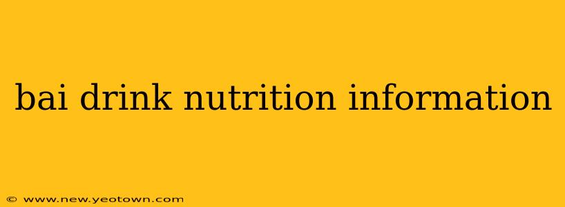bai drink nutrition information