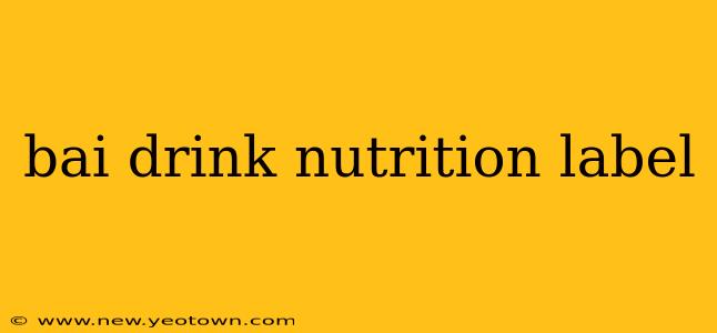 bai drink nutrition label