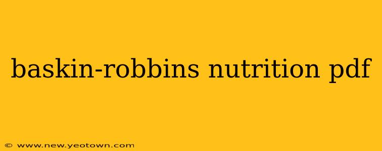 baskin-robbins nutrition pdf
