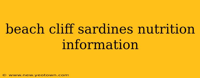 beach cliff sardines nutrition information