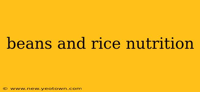 beans and rice nutrition