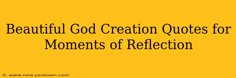 Beautiful God Creation Quotes for Moments of Reflection