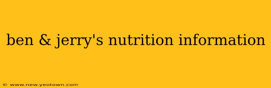 ben & jerry's nutrition information