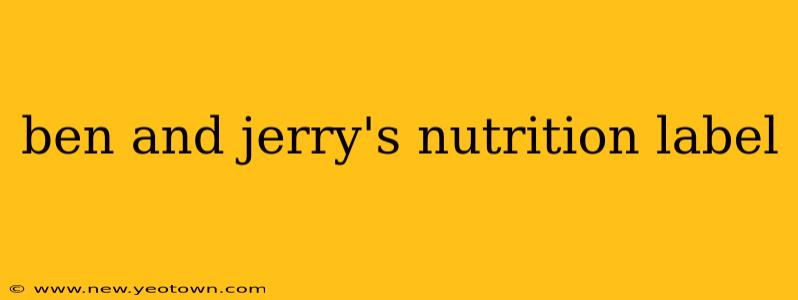 ben and jerry's nutrition label