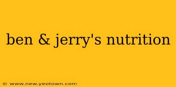 ben & jerry's nutrition