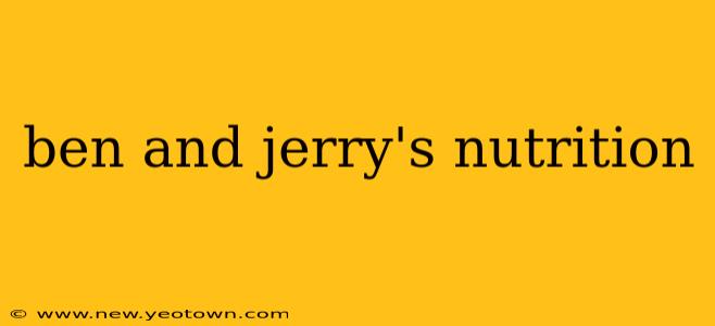 ben and jerry's nutrition