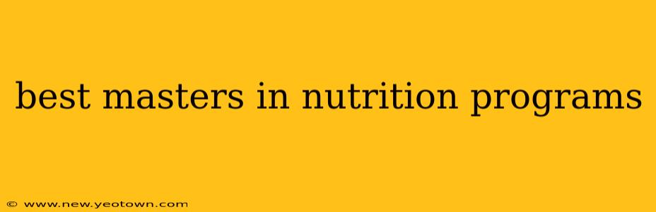 best masters in nutrition programs