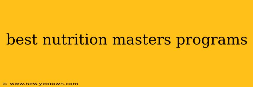 best nutrition masters programs