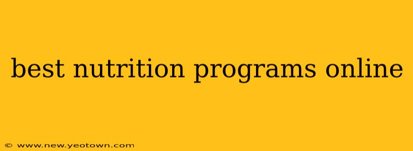 best nutrition programs online