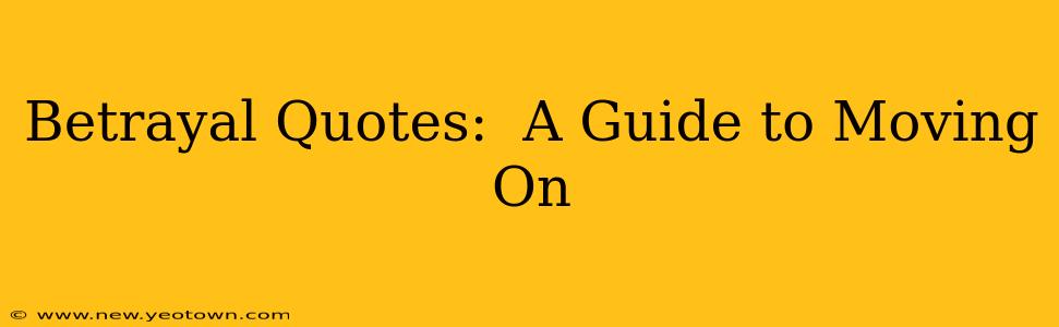Betrayal Quotes:  A Guide to Moving On