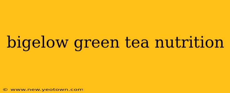 bigelow green tea nutrition