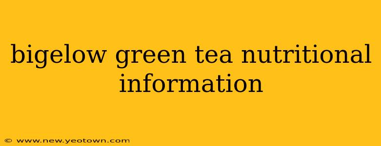 bigelow green tea nutritional information