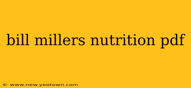 bill millers nutrition pdf