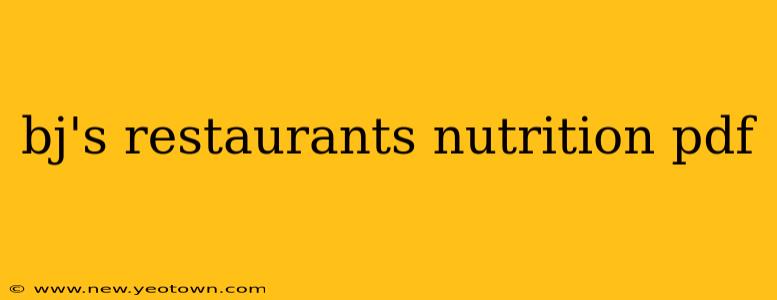 bj's restaurants nutrition pdf