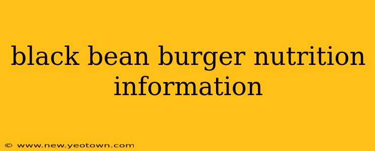 black bean burger nutrition information