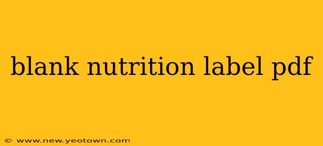 blank nutrition label pdf