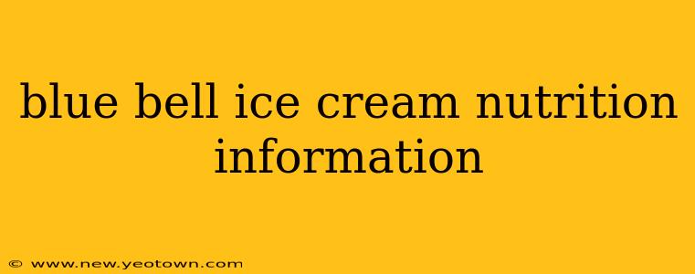 blue bell ice cream nutrition information